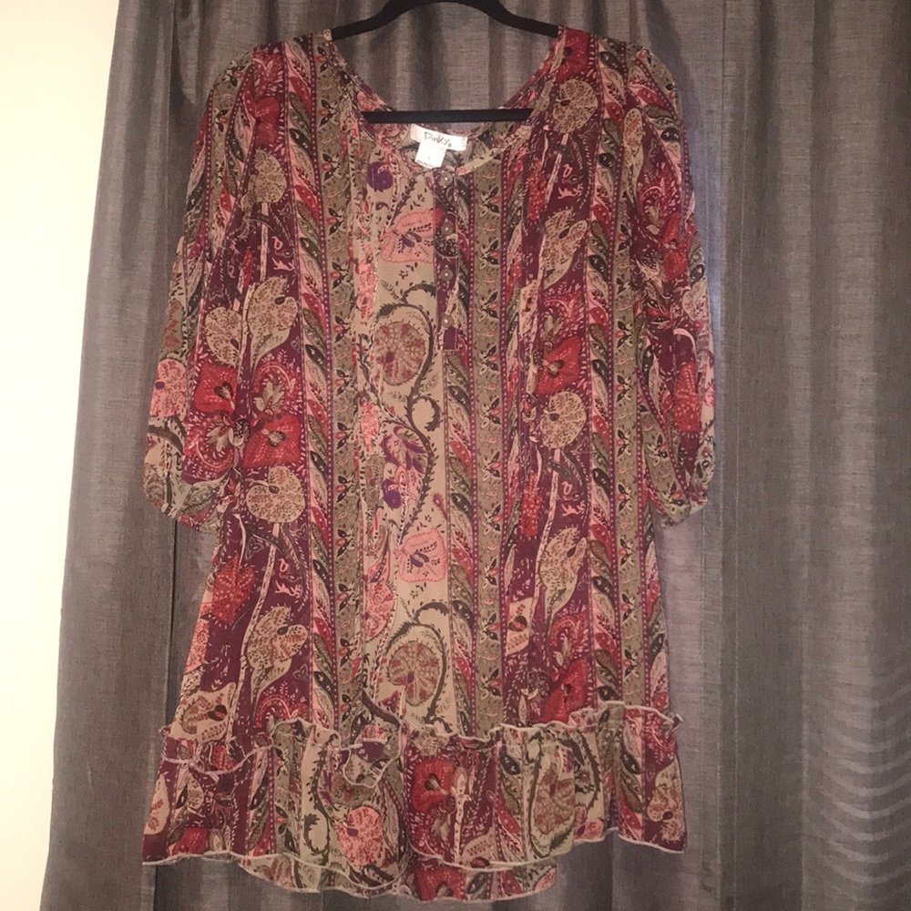 pinkey brand paisley sheer blouse